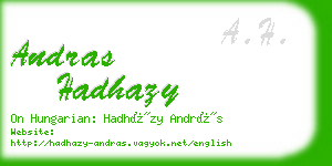 andras hadhazy business card